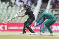 Tom Latham in action in the World Cup.
